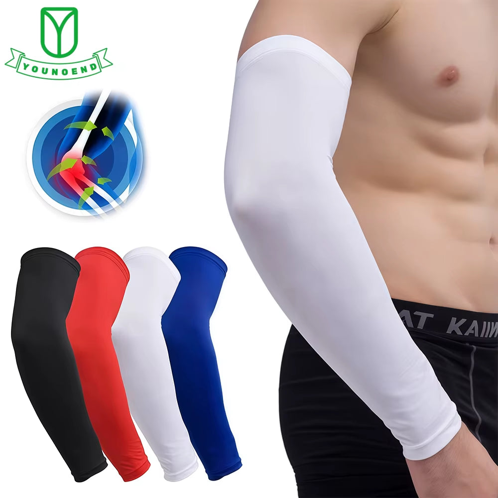 1Pcs Sports Arm Compression Sleeve Basketball Cycling Arm Warmer Summer Running UV Protection Volleyball Sunscreen Bands