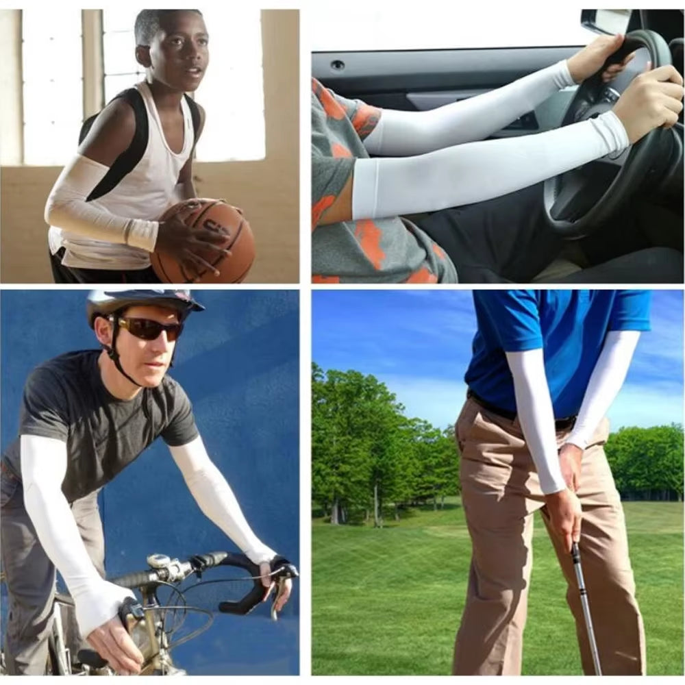 1Pcs Sports Arm Compression Sleeve Basketball Cycling Arm Warmer Summer Running UV Protection Volleyball Sunscreen Bands