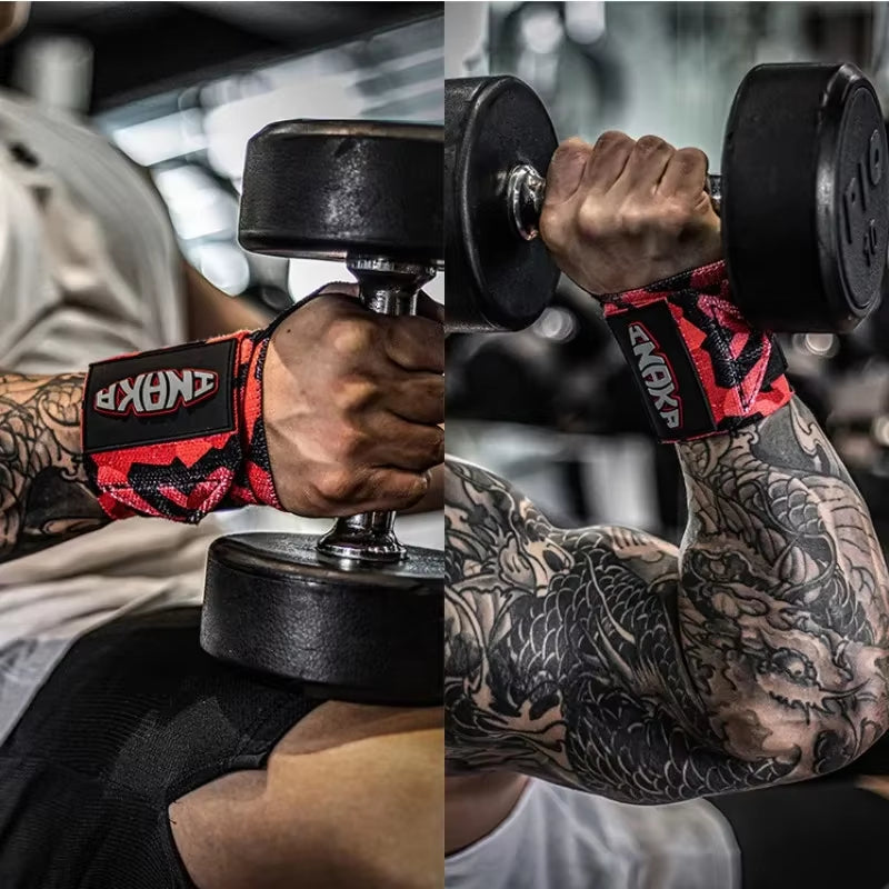 1 Pair Weight Lifting Wrist Wraps Fitness Wrist Straps Gym Powerlifting Wristband Bodybuilding Training Thumb Loop Support