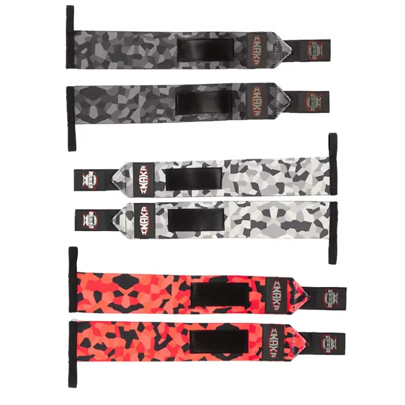 1 Pair Weight Lifting Wrist Wraps Fitness Wrist Straps Gym Powerlifting Wristband Bodybuilding Training Thumb Loop Support