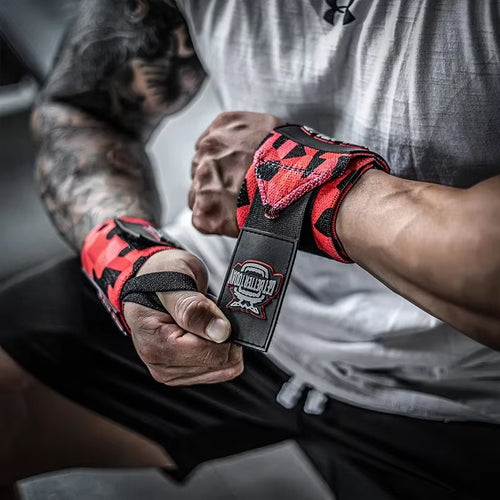 1 Pair Weight Lifting Wrist Wraps Fitness Wrist Straps Gym Powerlifting Wristband Bodybuilding Training Thumb Loop Support