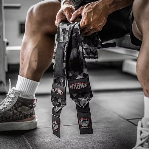 1 Pair Weight Lifting Wrist Wraps Fitness Wrist Straps Gym Powerlifting Wristband Bodybuilding Training Thumb Loop Support